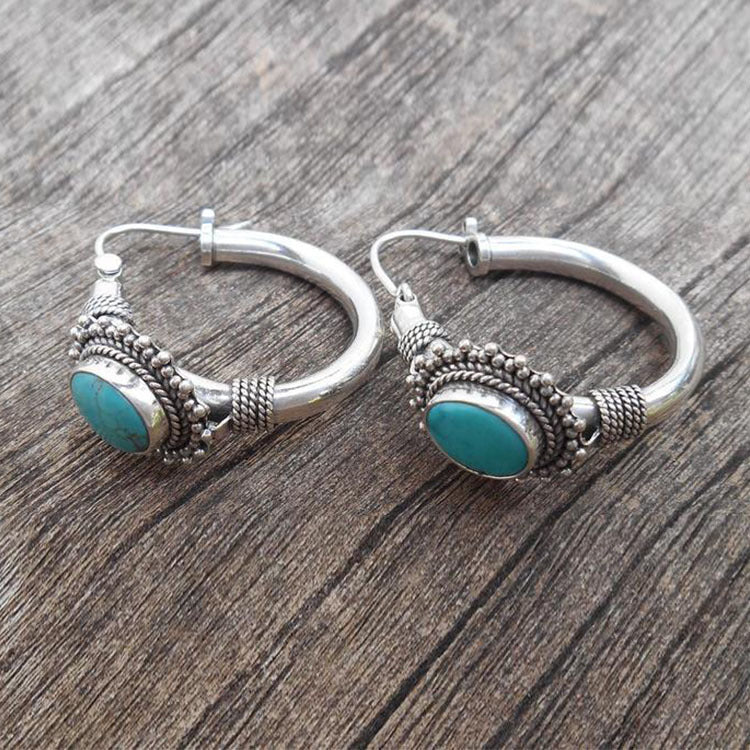 Chic™ | Retro Turkooise Oorbellen