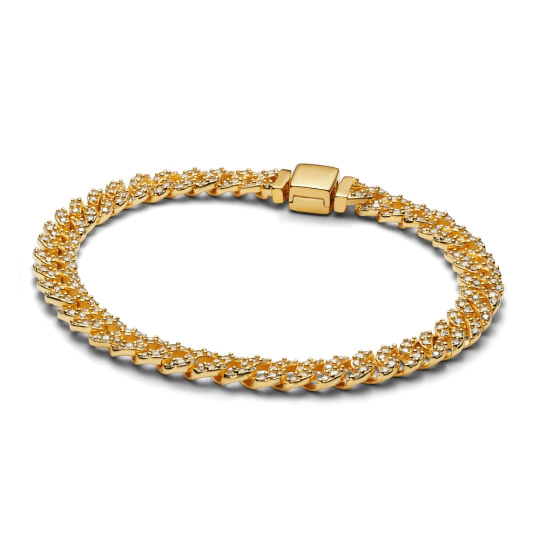 Cubo | Gouden Moissaniet Cubaanse Armband