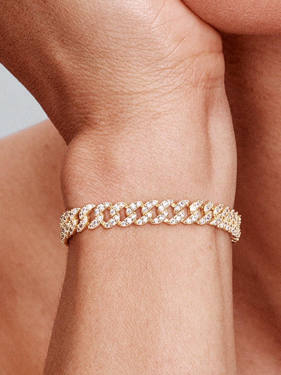 Cubo | Gouden Moissaniet Cubaanse Armband