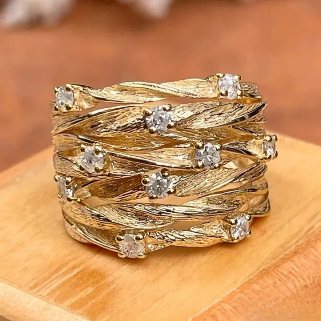 Vintage™ | Gouden Kristallen Ring voor Dames