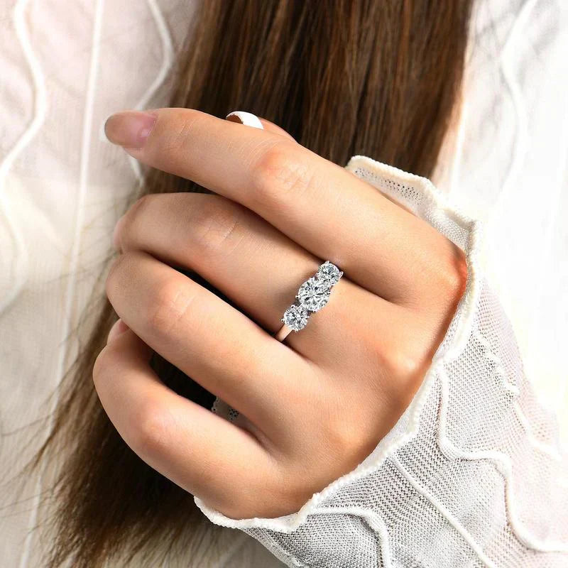 Clare Drievoudige steenring | Witgoud