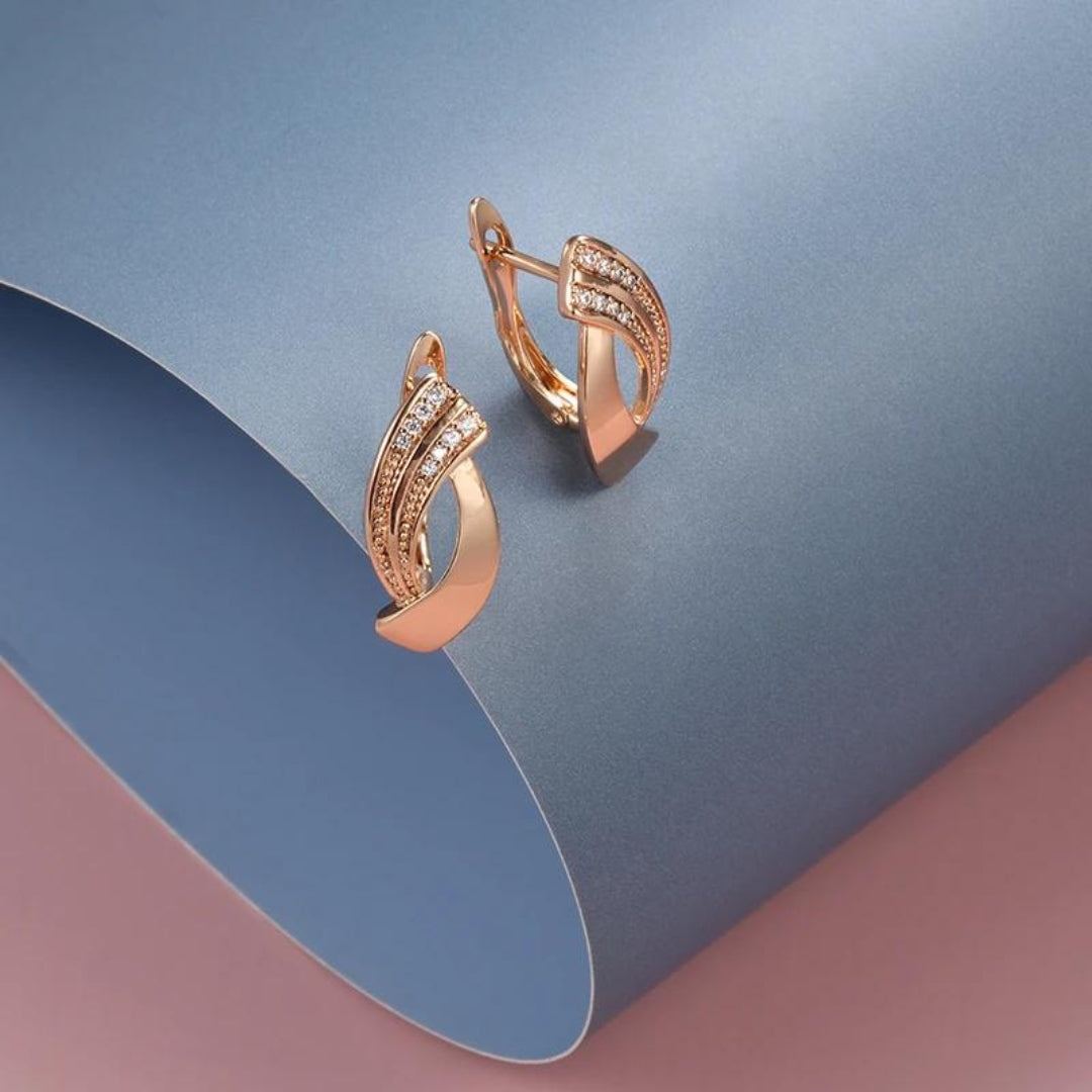 RoseLuxe™ | Elegante Roségouden Oorbellen