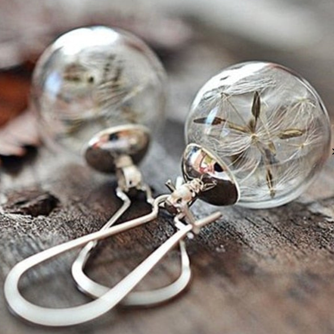 Dandelion™ | Zilveren Fijne Hanger Oorbellen