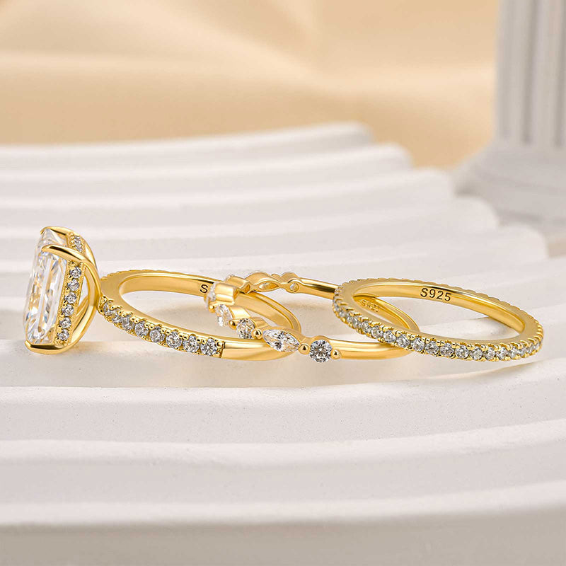 Jaily 3-delig Trouwring Set | goud