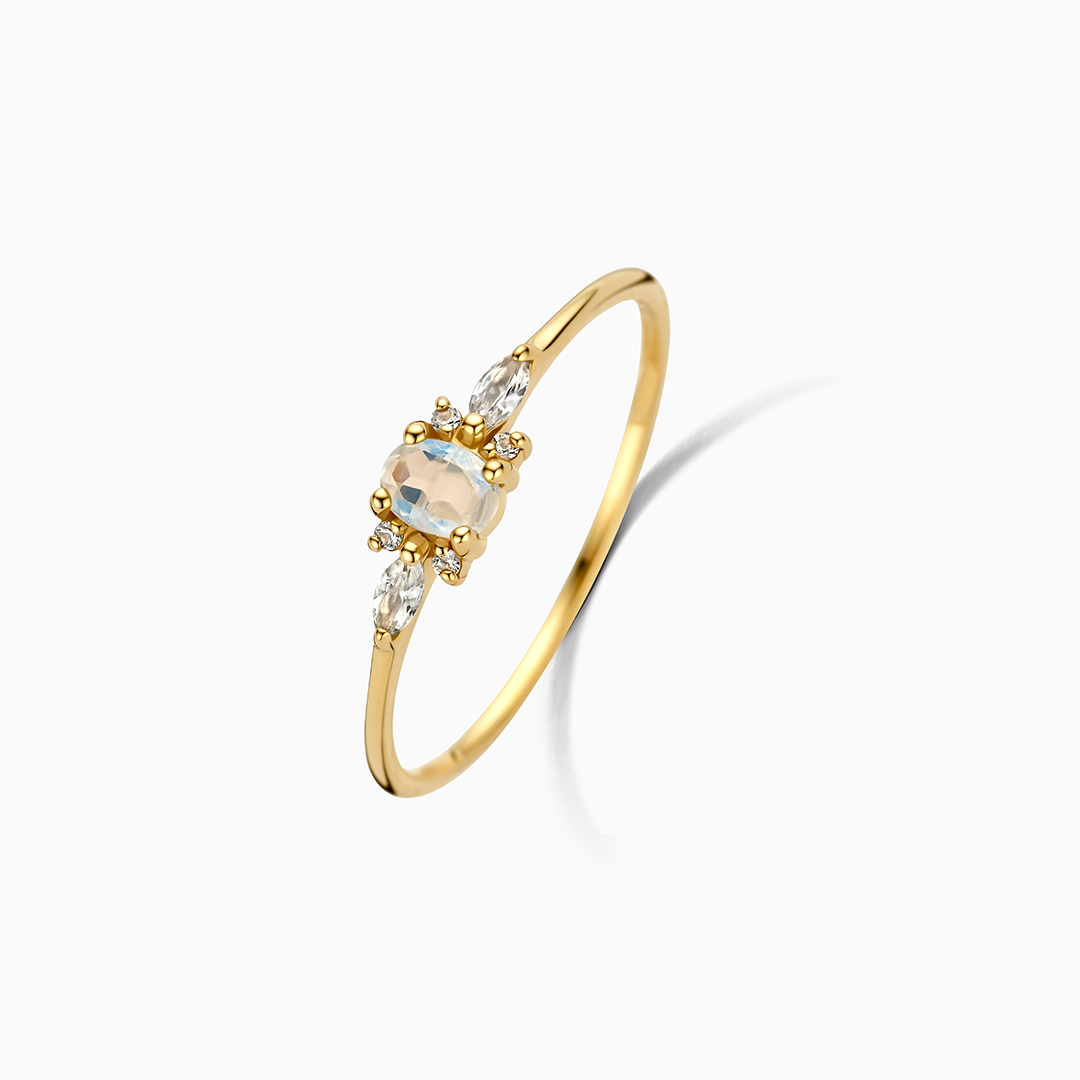 Muse | Gouden Maansteen Ring