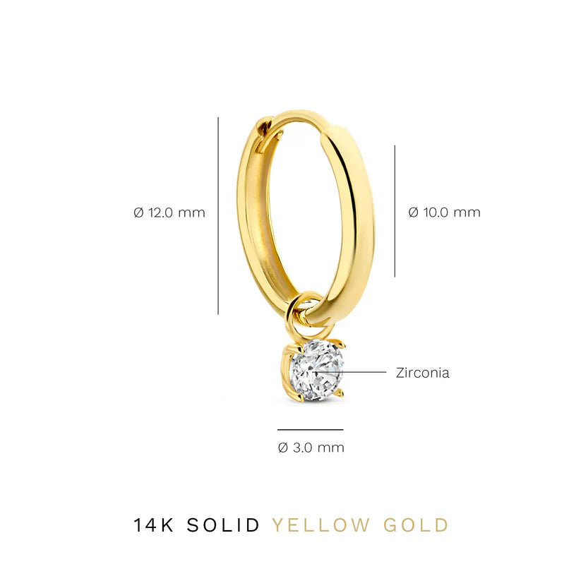 Larmes | Gouden Stenen Oorbellenset