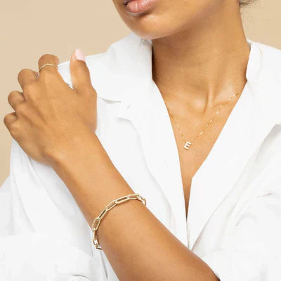 Liefdesbrief initialen ketting | Goud