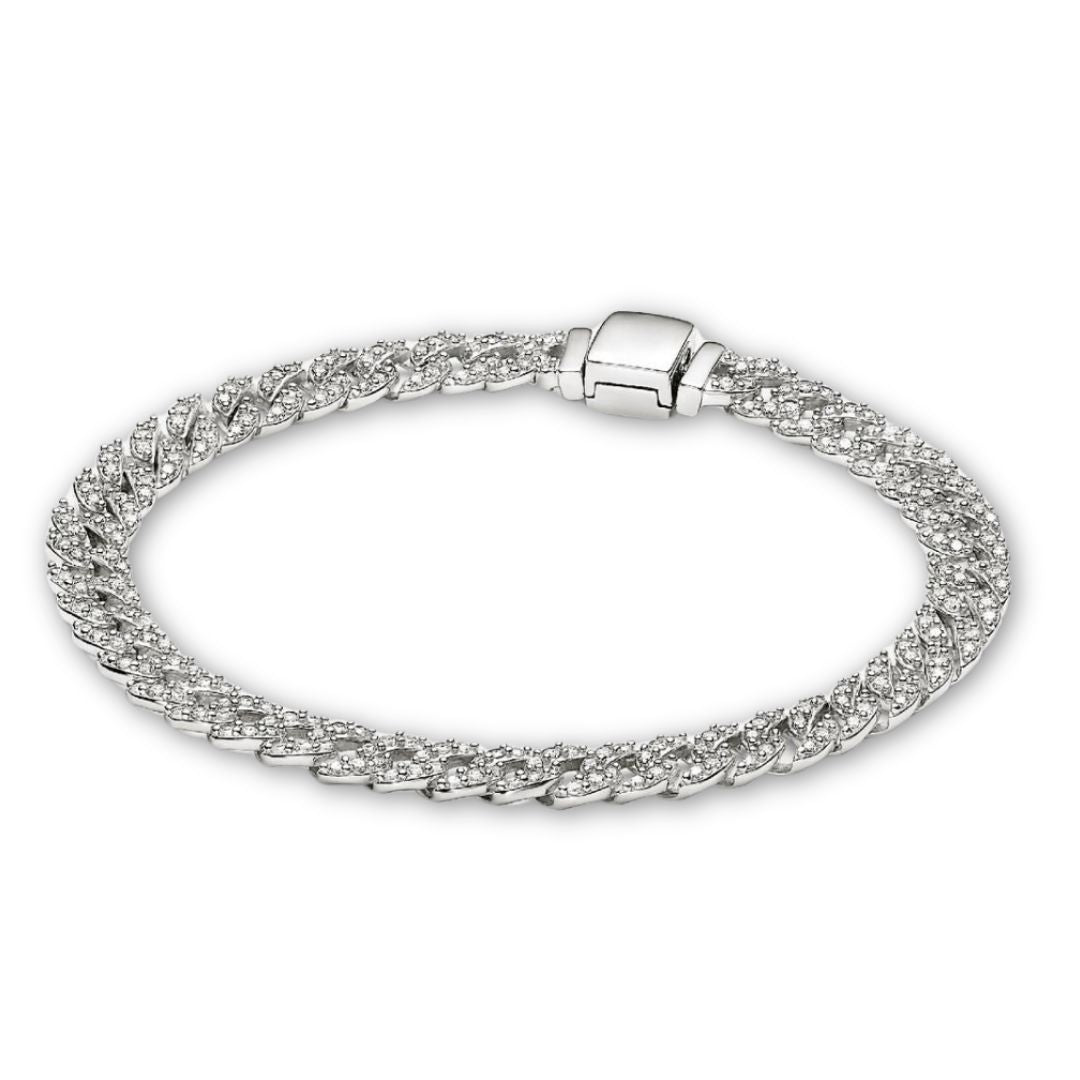 Cubo | Gouden Moissaniet Cubaanse Armband