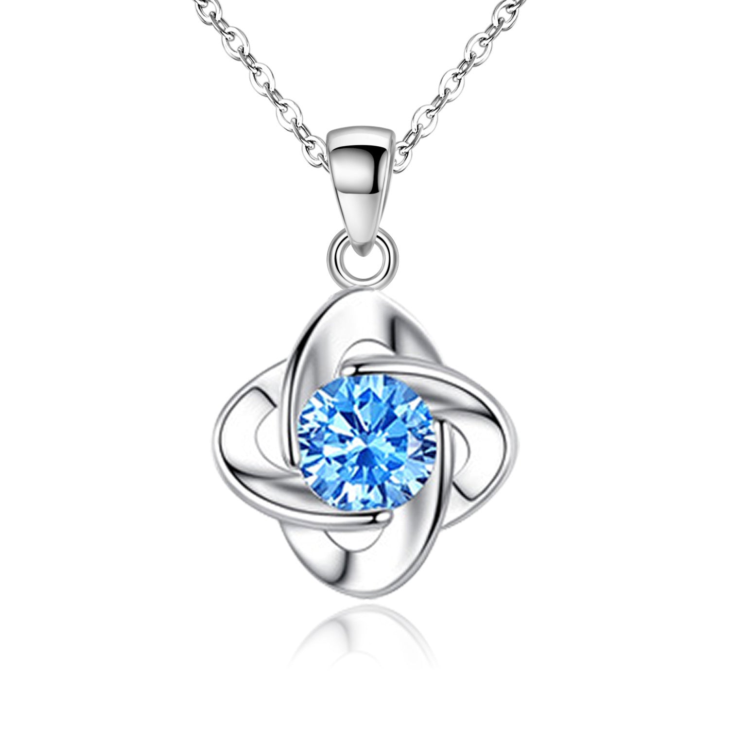 Seren Cloversluiting Set Blauw | Wit Goud