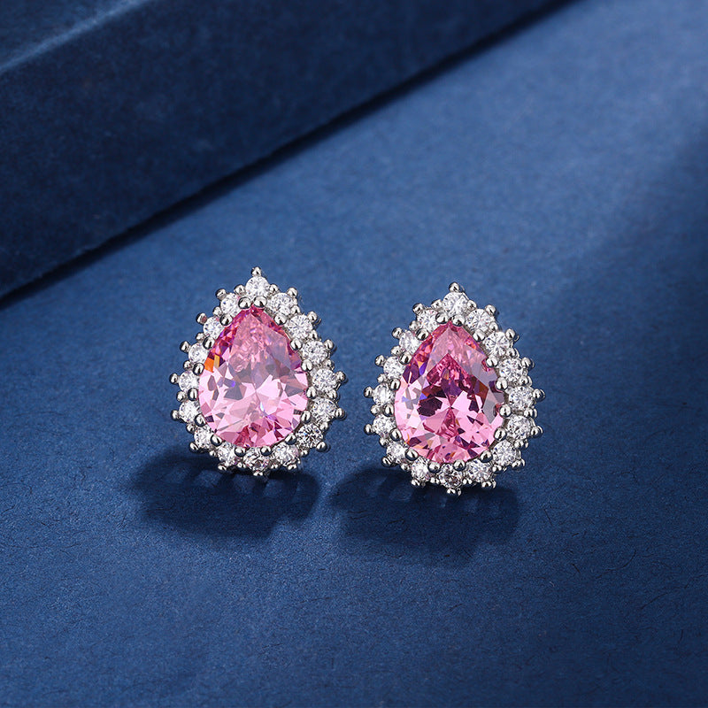 Aria Traan Vorm Roze Set | Wit Goud