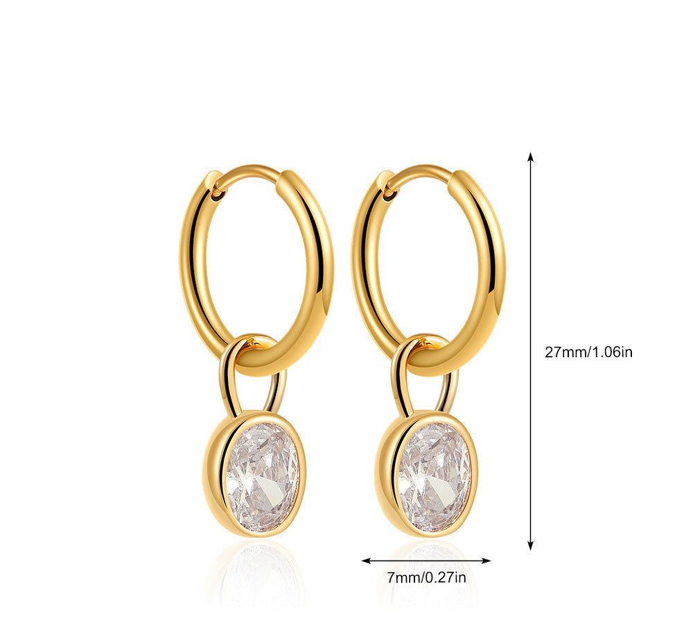 Elara™ | Vintage Gouden Rondjes met Kristal Oorbellen