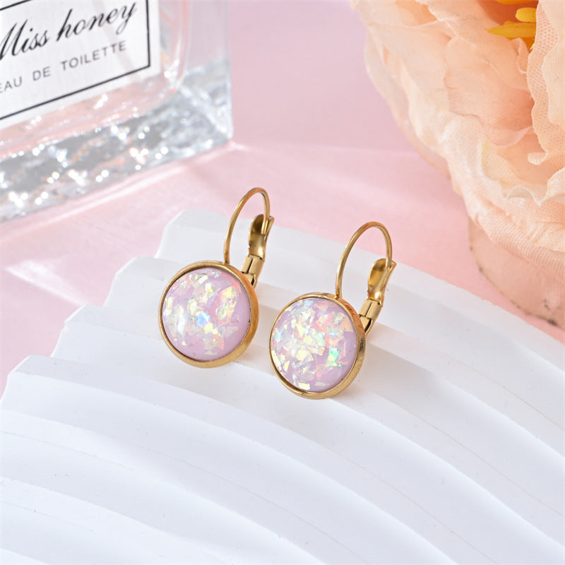 Giselle™ | Vintage Gouden Oorbellen met Witte Opal
