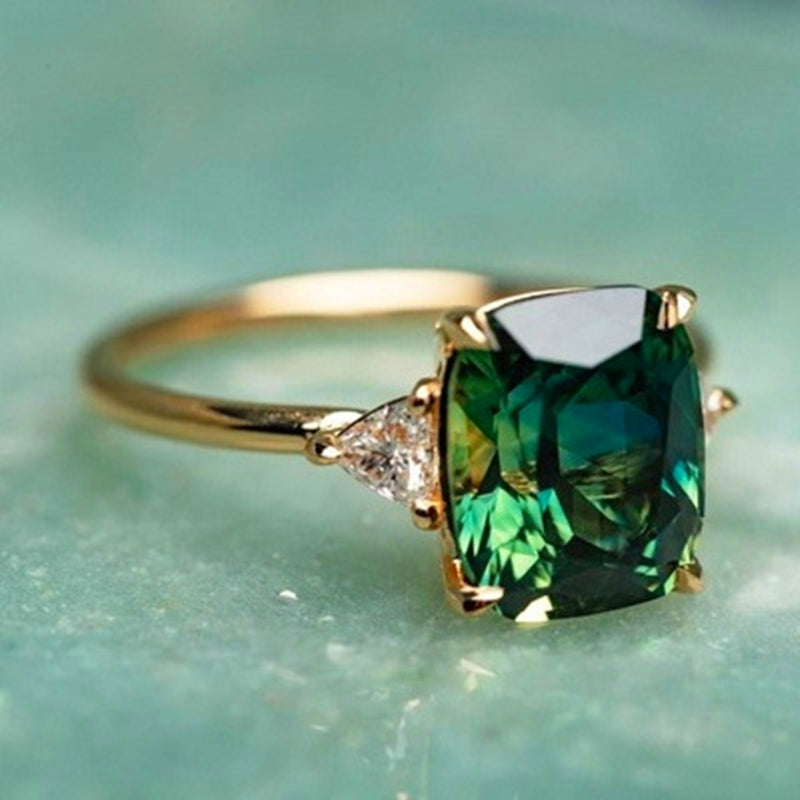 Luck - Groene Zirkoon Ring in Goud