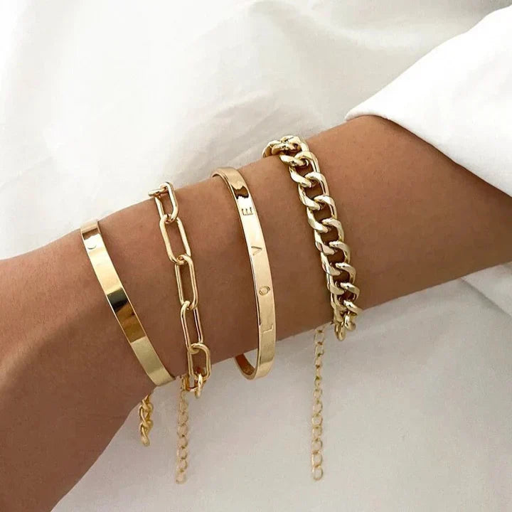 Elan | Gouden Armbandenset