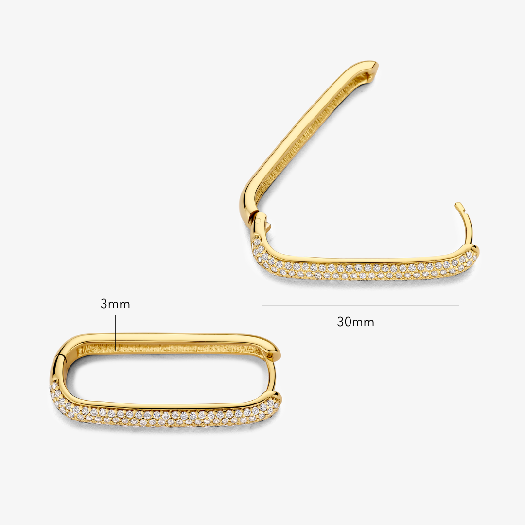 Icona | Gouden Grote Pave Hoepeloorbellen