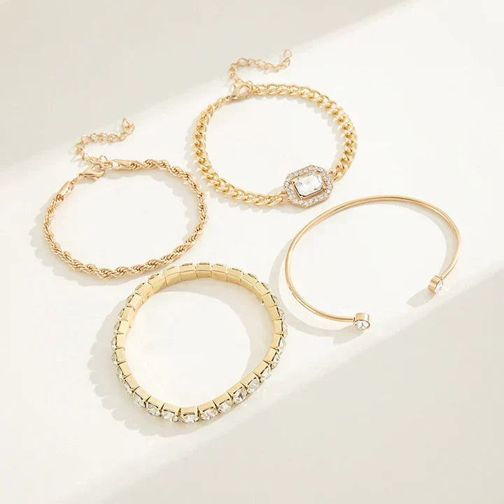 Domitia | Gouden Calvina armbandenset