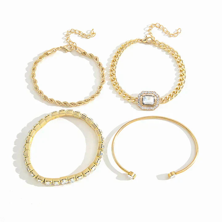 Domitia | Gouden Calvina armbandenset