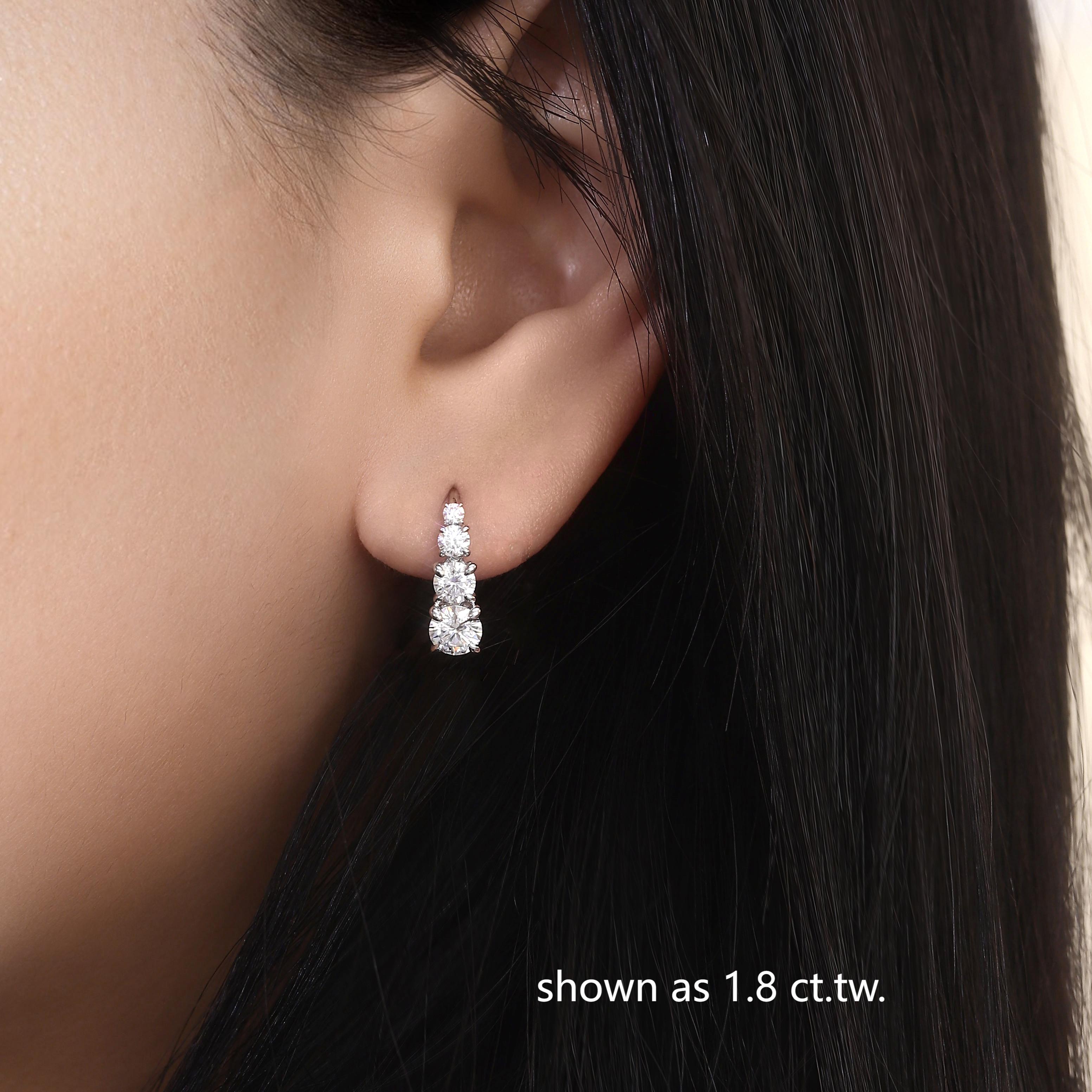 Carol Four Stone Earrings | White Gold