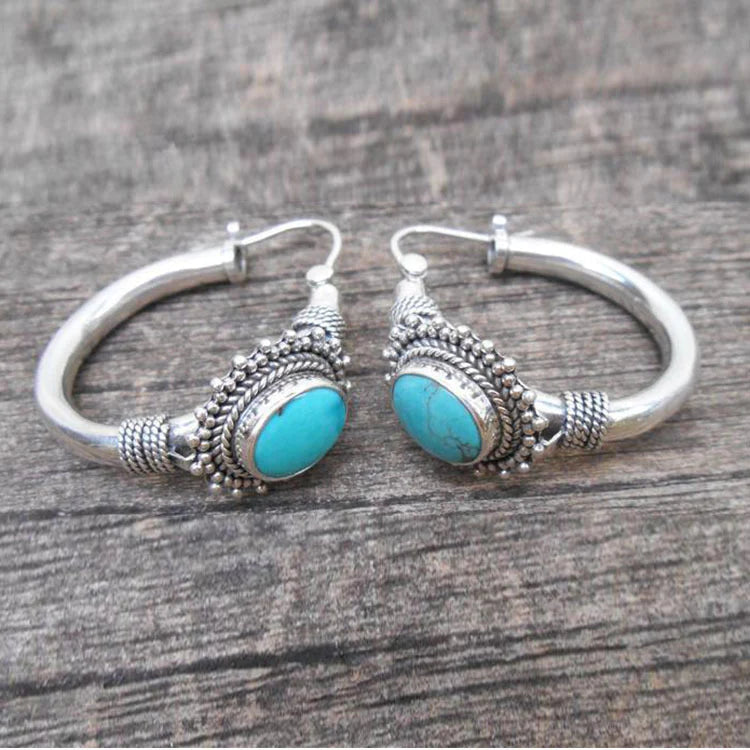 Chic™ | Retro Turkooise Oorbellen