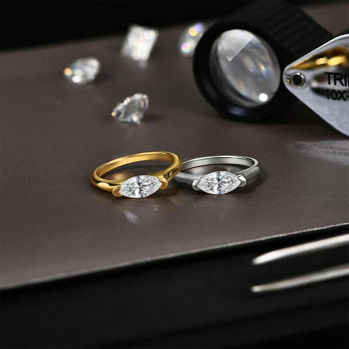 Hailey Playa Dunne Ring | Wit Goud