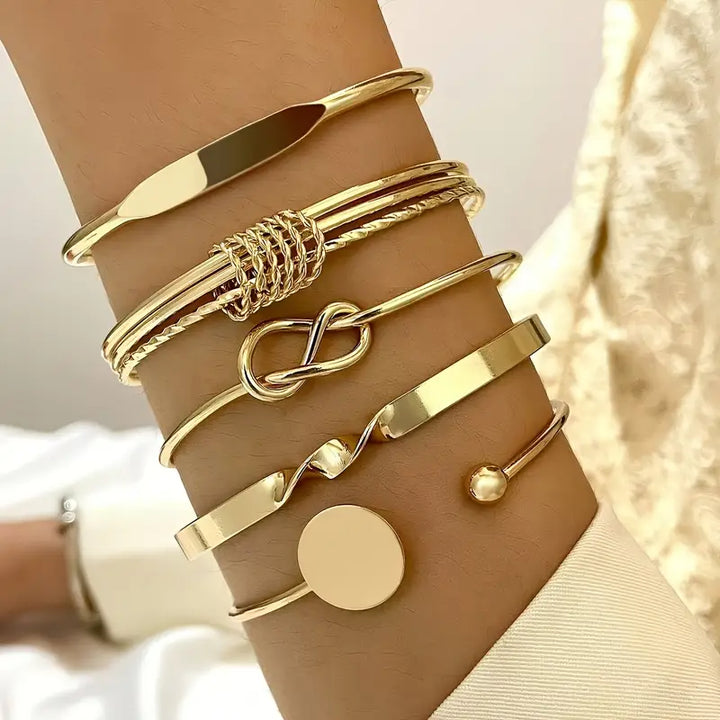 Knotted | Gouden Elegante Armbandenset