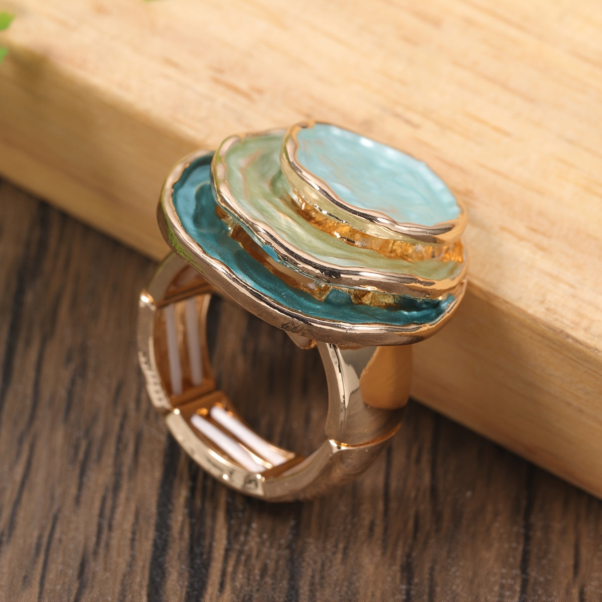 Boho drievoudige-laag emailring
