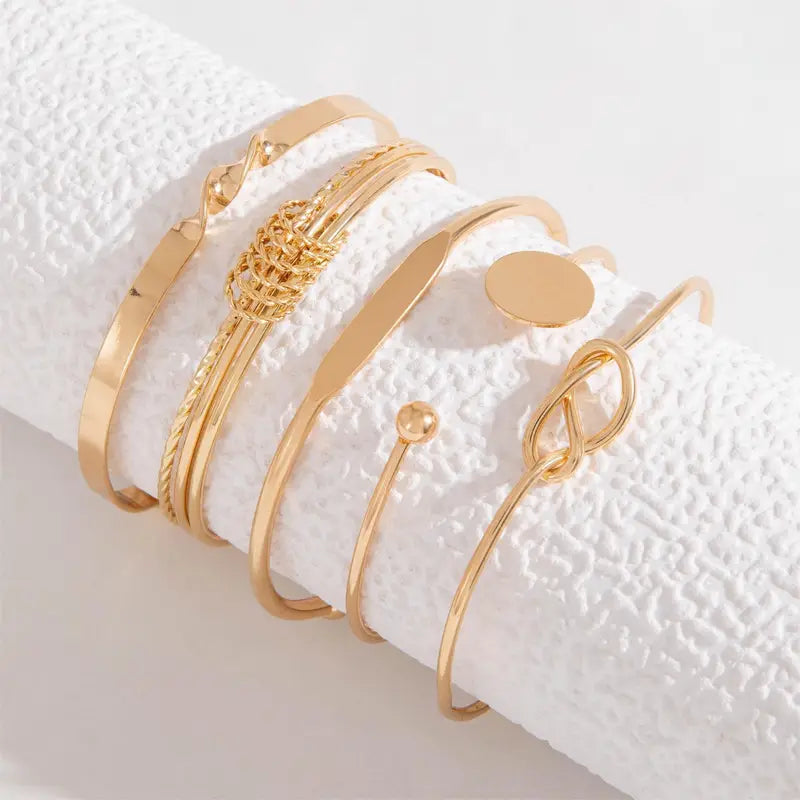 Knotted | Gouden Elegante Armbandenset