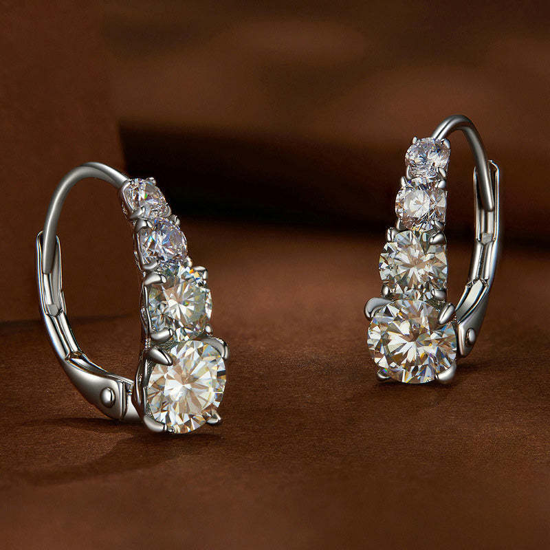 Carol Four Stone Earrings | White Gold