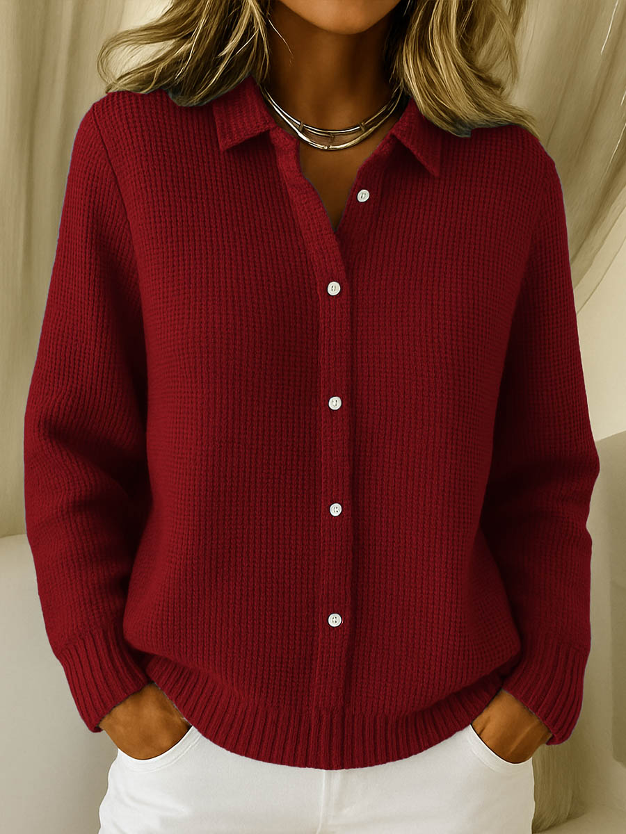 Maeve | Klassieke Gebreide Knopen Cardigan