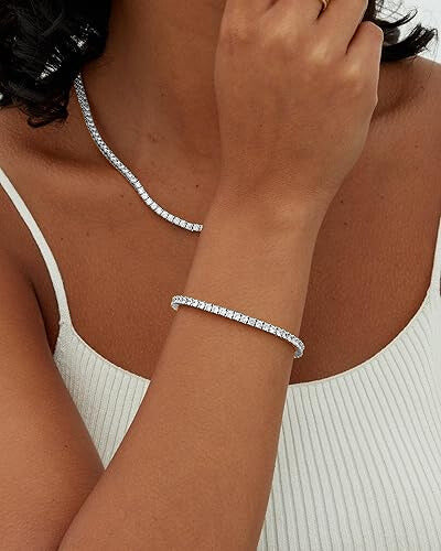 Moissaniet Tennisarmband | Wit Goud