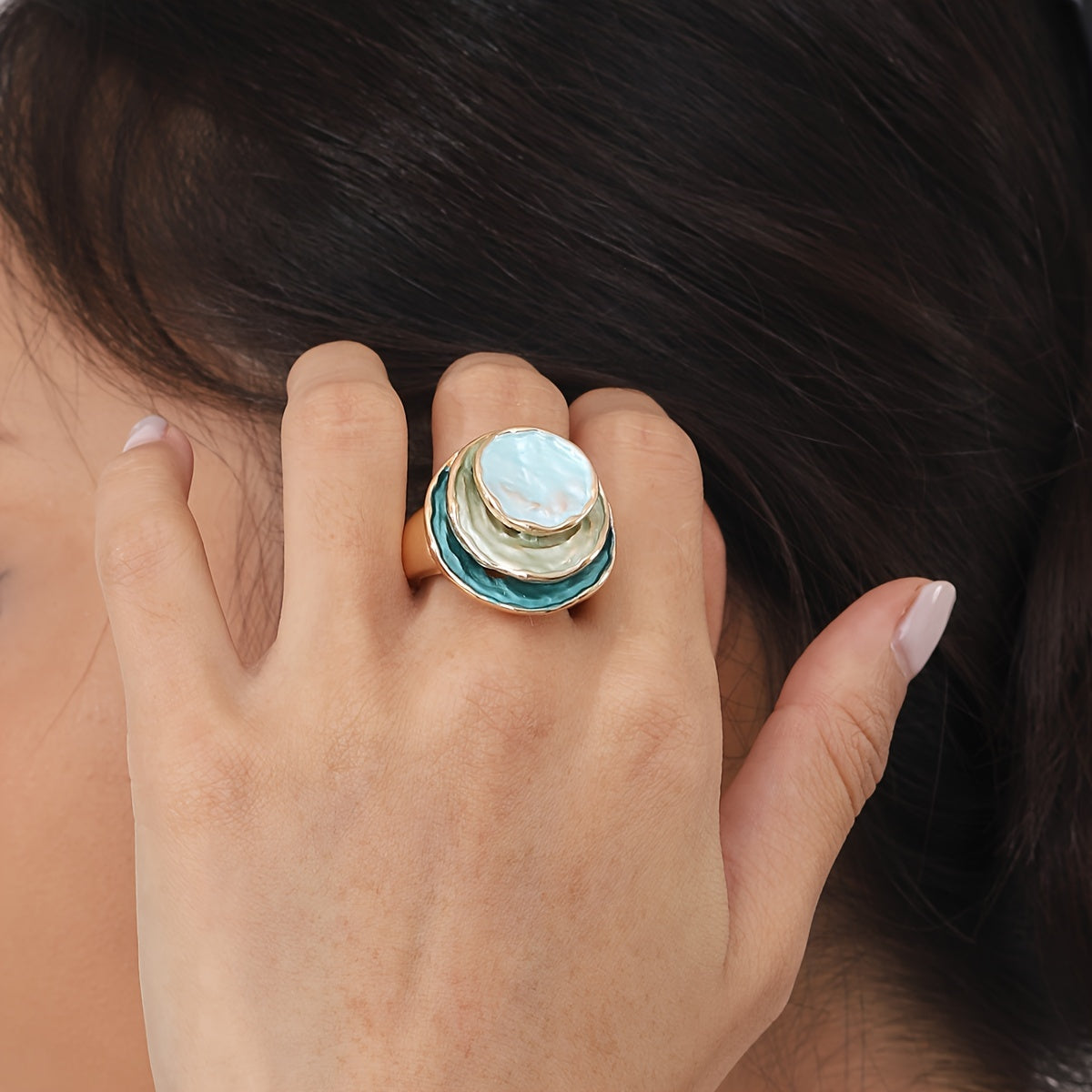 Boho drievoudige-laag emailring
