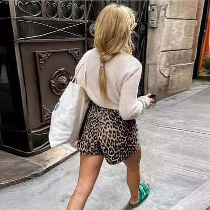 Lunetta | Korte broek met panter print