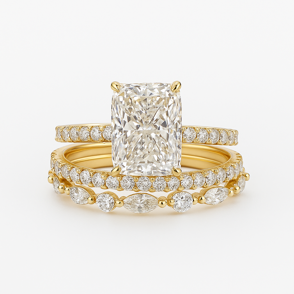 Jaily 3-delig Trouwring Set | goud