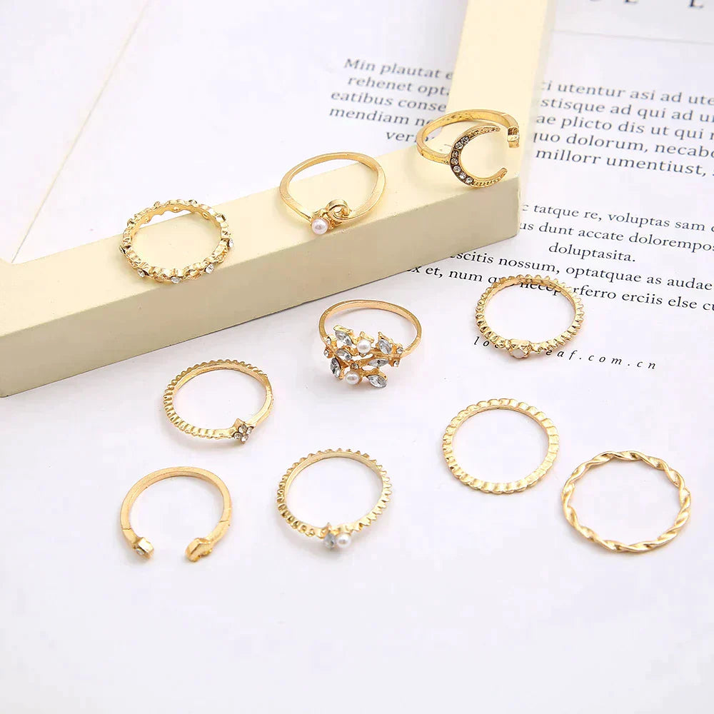 10 Stuks Boheemse Gouden Ringen