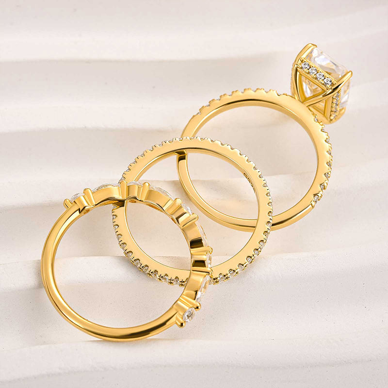 Jaily 3-delig Trouwring Set | goud