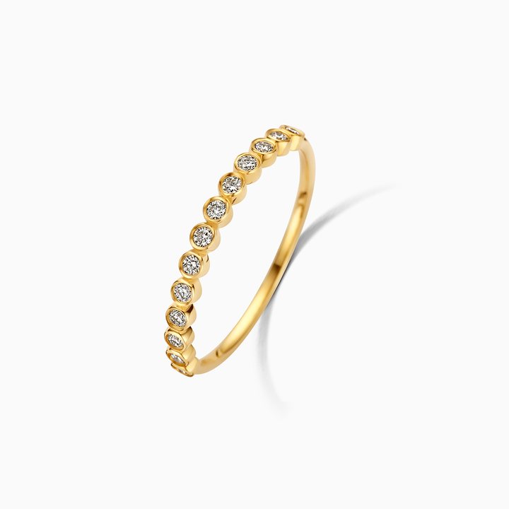 Diamanten Zeepbelring | Goud