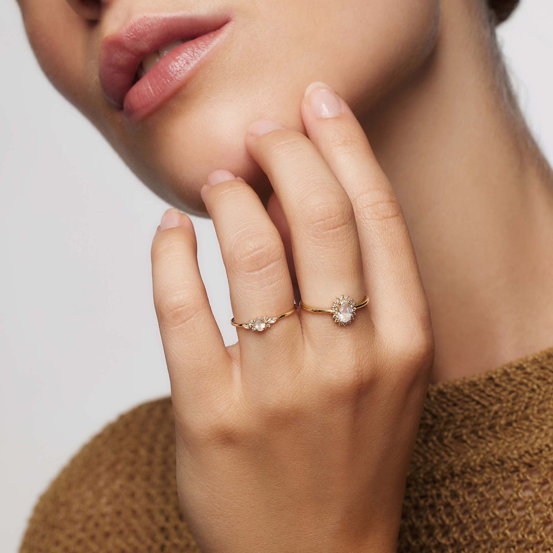 Maansteen Muse Ring | Goud