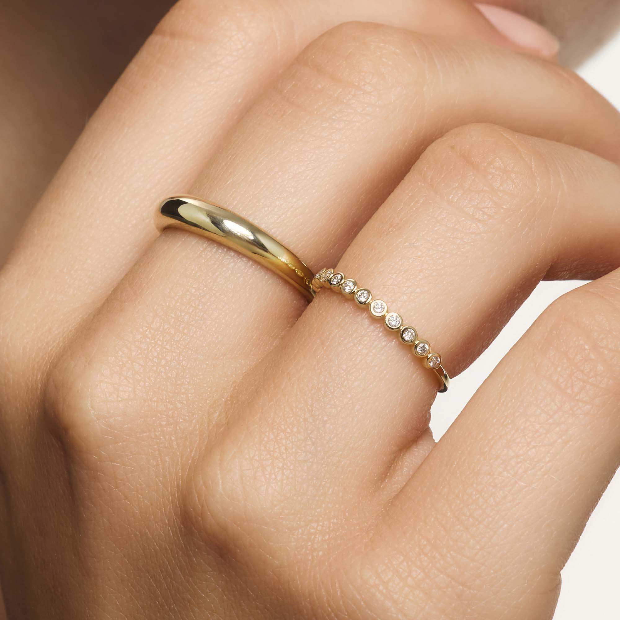Diamanten Zeepbelring | Goud