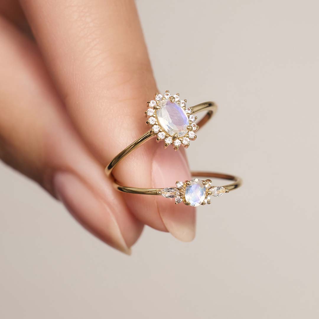 Maansteen Muse Ring | Goud
