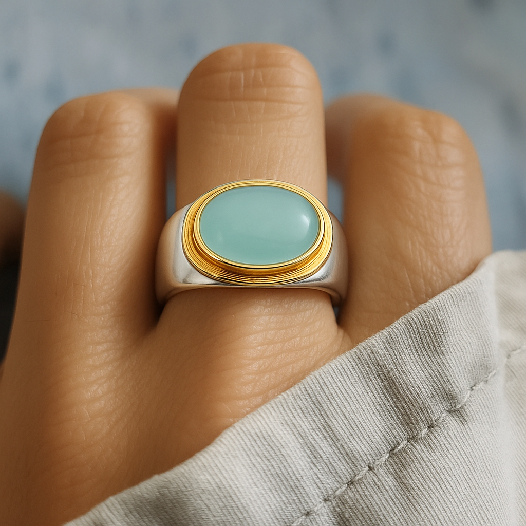 Gabi - Vintage Groene Maansteen Ring
