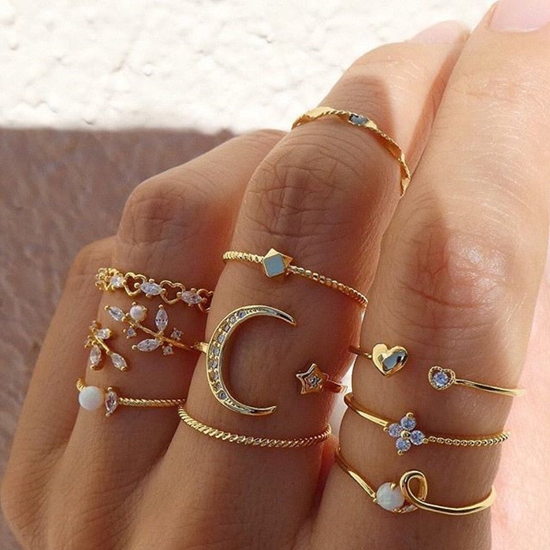 10 Stuks Boheemse Gouden Ringen