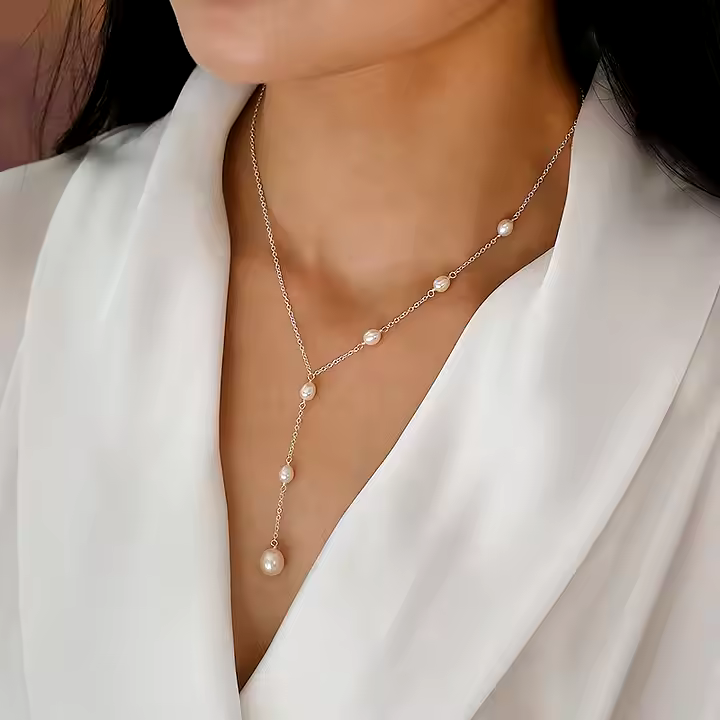 Ruby - Vintage hanger parels ketting