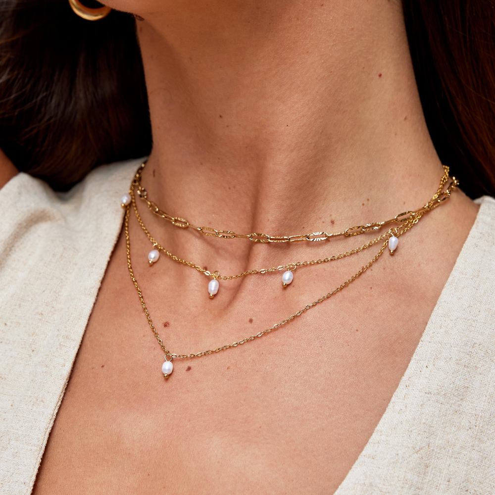 Kay Parel Drop Gelaagde Ketting