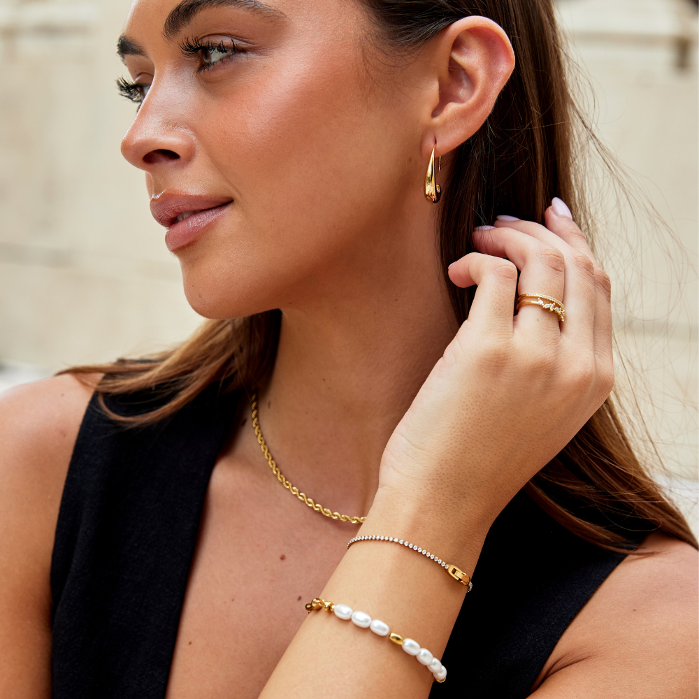 Niyah Kristal Gouden Armband