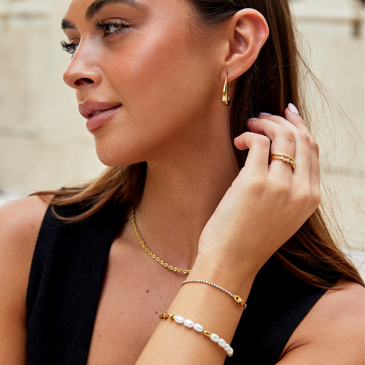 Niyah Kristal Gouden Armband