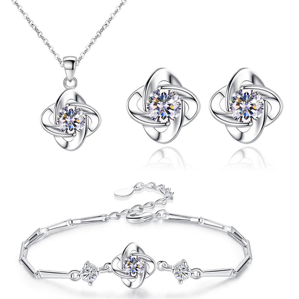 Seren Klaver Lussen Set | Wit Goud