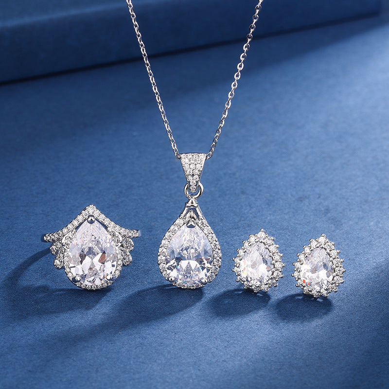 Aria Teardrop Wit Set | Wit Goud