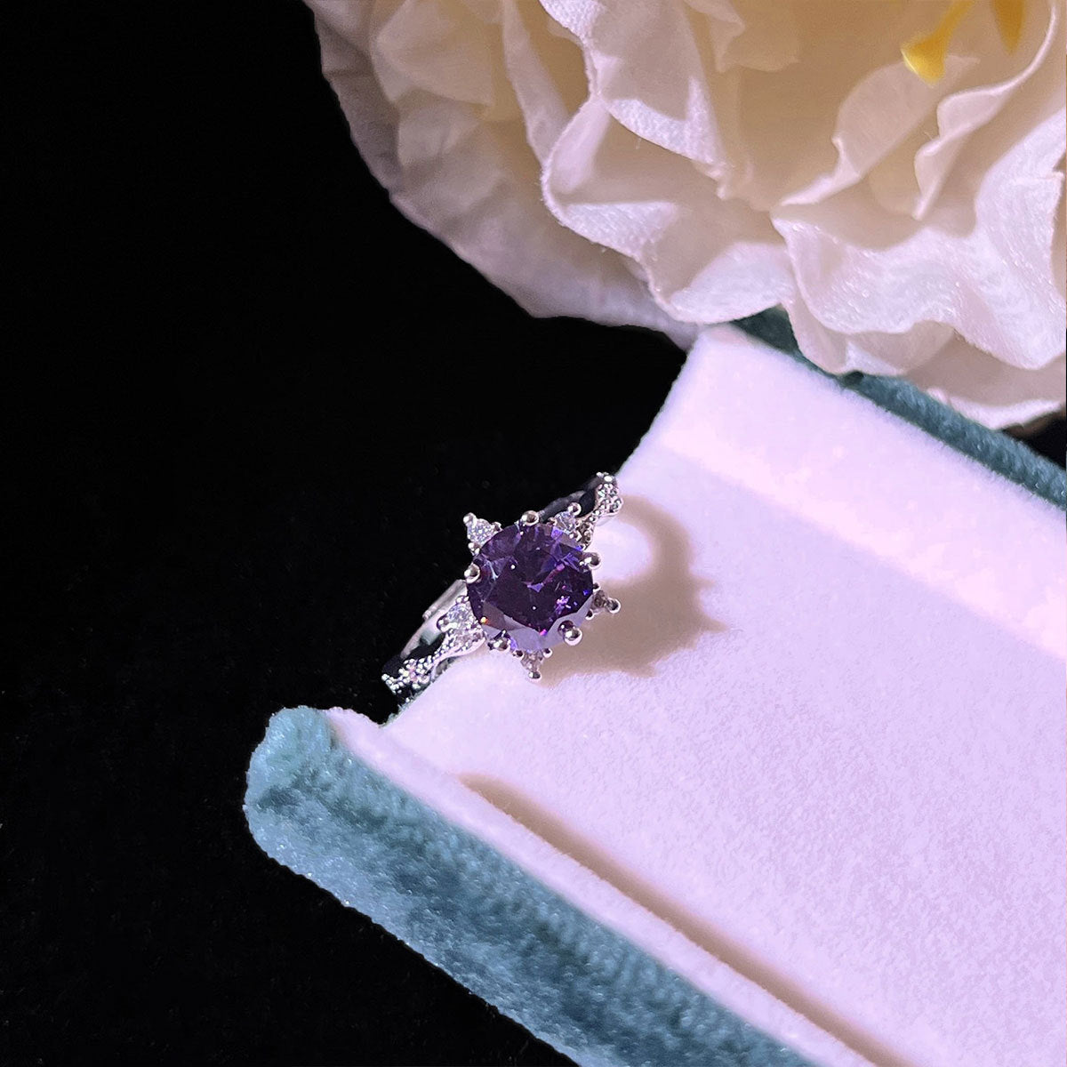 Livia Amethglace Set | Wit Goud
