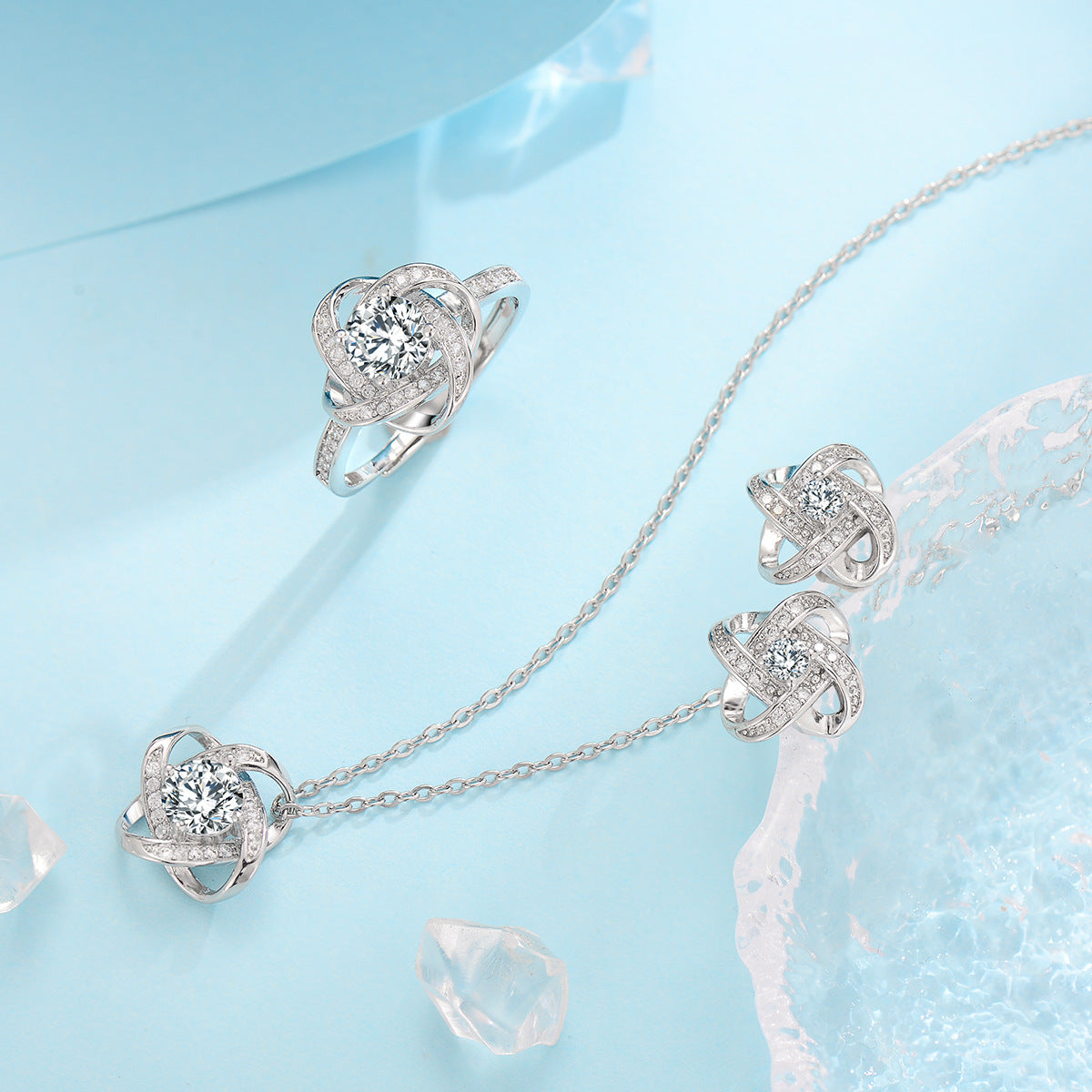 Fleur de Givre Klaver Knop Set | Witgoud