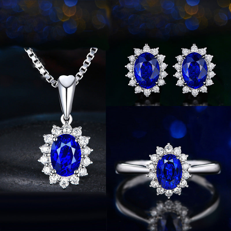 Sophia Fleurane Blauwe Set | Wit Goud